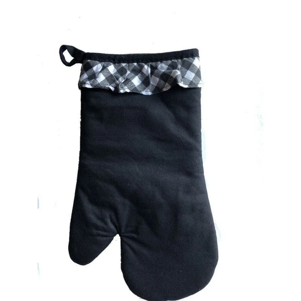 Garden Veggies Kitchen Towel Oven Mitt Potholder Set of 3 Buffalo Plaid Farm